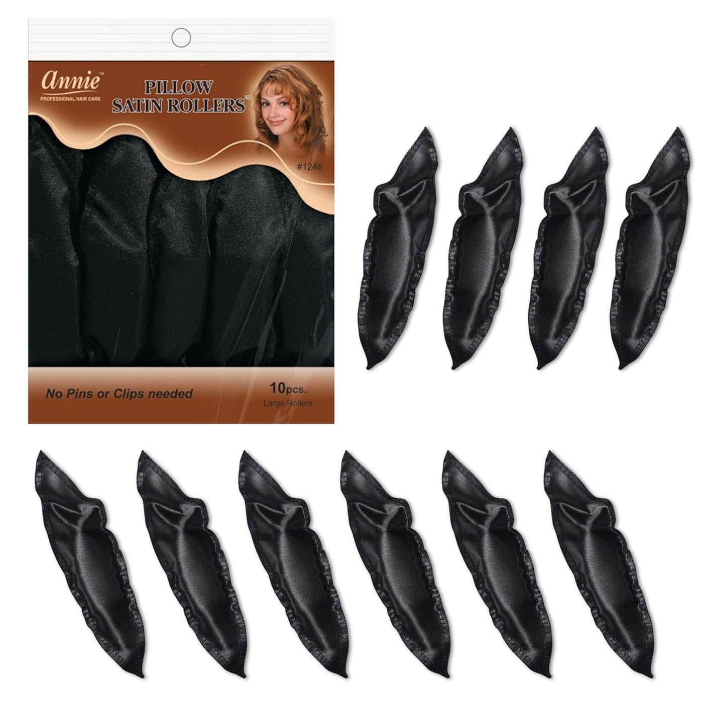 Annie Pillow Satin Rollers Large 10 Count