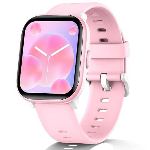 HENGTO SmartWatch for Kids,Kids Watch Girls Boys Watch with 20 Sport Modes, Pedometer, Sleep Monitor, Kids Sport Watches Birthday Gifts Toy Gift for Girls Boys 6-16 (Pink)