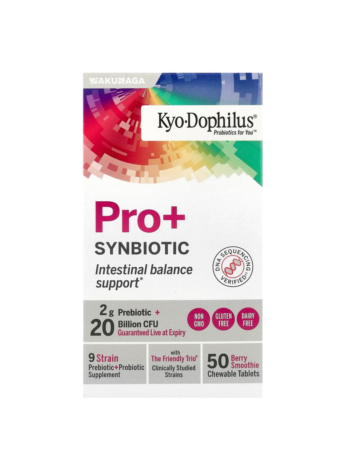 Kyo-Dophilus® Pro+ Synbiotic, Berry Smoothie, 50 Chewable Tablets