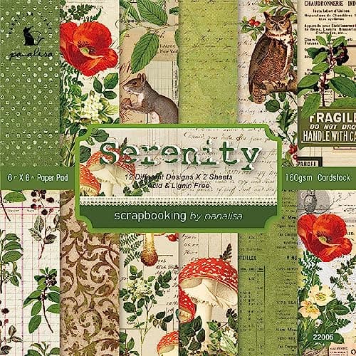 YASMEN Scrapbook Paper Pad 6x6 Vintage Patterned Cardstock Paper Pads for Card Making Journals Planner DIY Envelopes Greeting Cards Gift Card Decorative Art Craft 24 Sheets