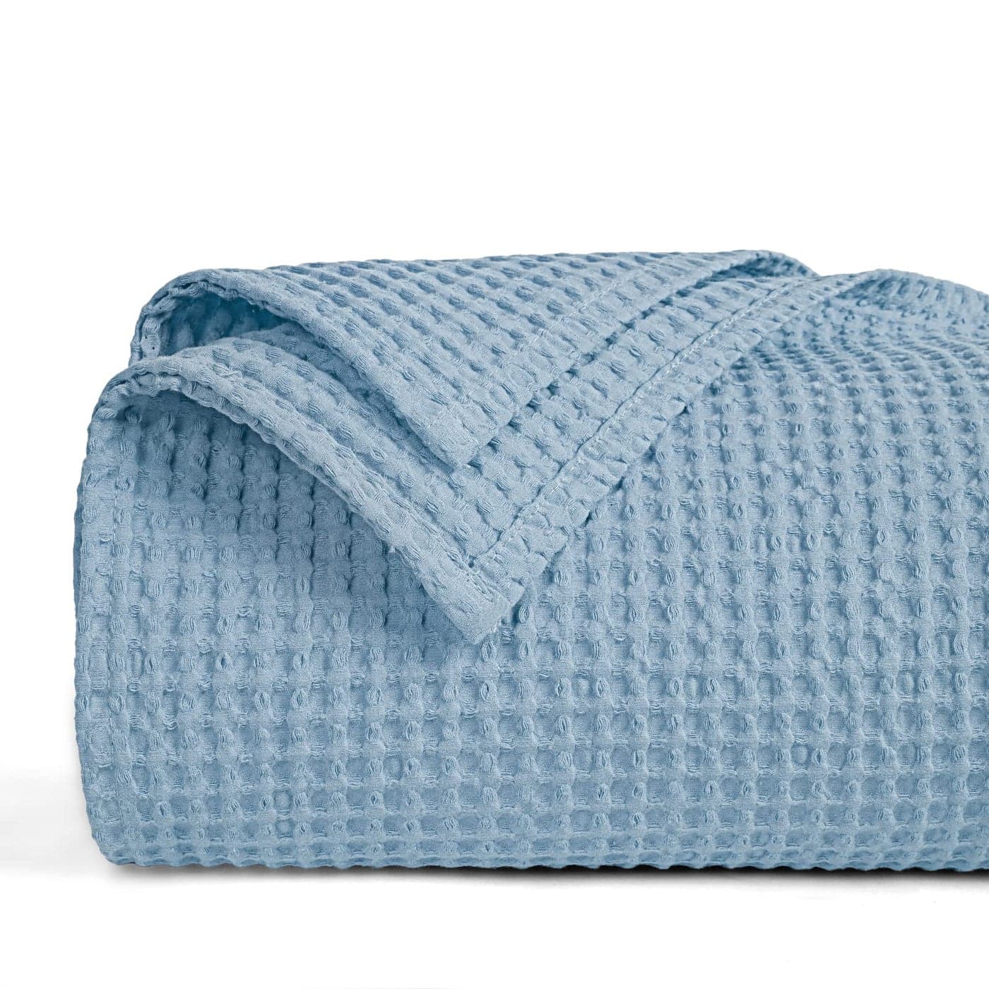 PHF PreWashed Cotton Waffle Weave Blanket Throw Size for Couch BedSnag Proof for Spring Summer Lightweight BreathableOekoTEX CertifiedMachine Washable Home Decor GiftDusty Blue