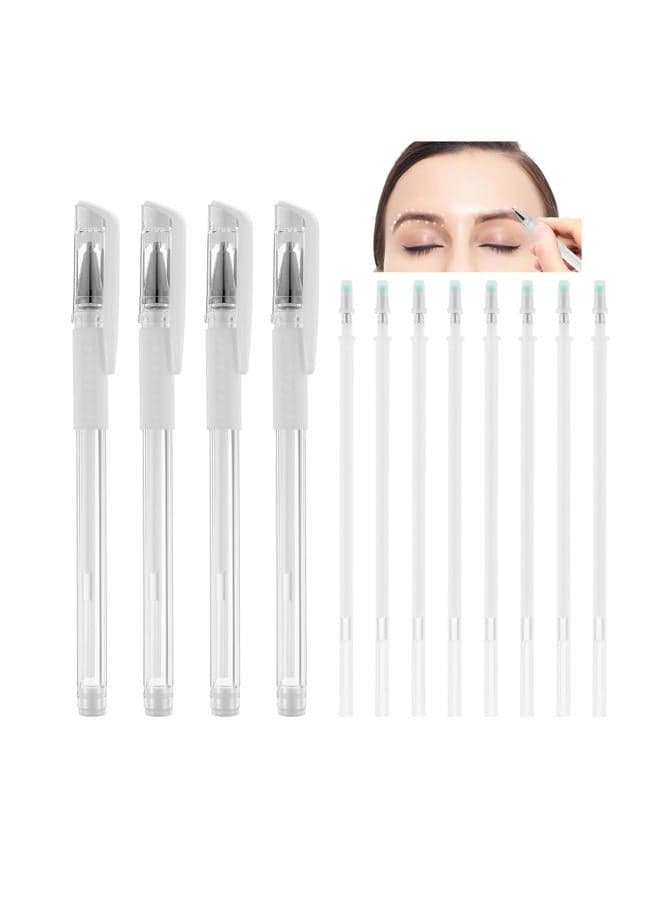 Minkissy Eyebrow Mapping Pen - Microblading Makeup Position Marking Tools for Eyebrow and Lip Artists (4 Pens + 8 Replacement Refills)