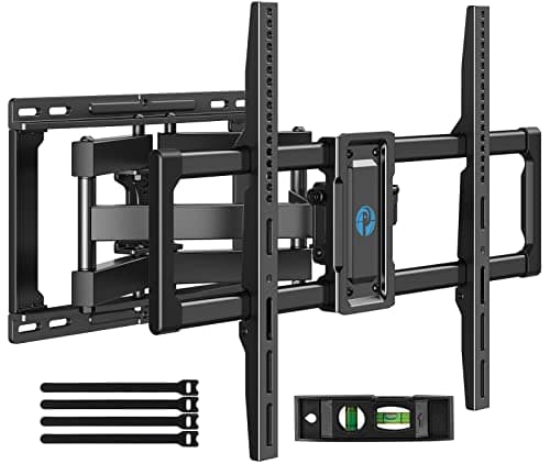 Pipishell Full Motion TV Wall Mount for 4082 inch Flat or Curved TVs Smooth Swivel Extension ToolFree Tilt with HeavyDuty Arms Max VESA 600x400mm up to 110 lbs Fits 1216 Wood Studs PILF11