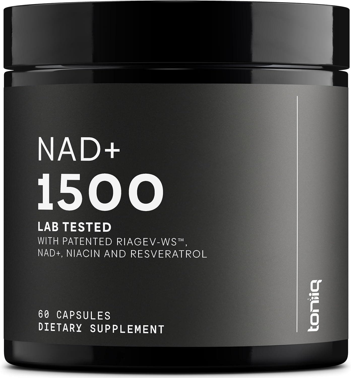 Toniiq NAD Supplement 1500mg Ultra High Strength NAD Supplement with Clinically Studied Ingredients with Patented RiaGevWS Resveratrol and Niacin 60 Capsules