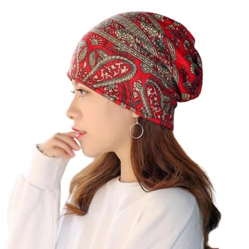 Alexvyan Ponytail Beanie Winter and Autumn Skull Cap Bandana Head Wear for Women Crochet Knit Cap Beanies Warm Caps Female Knitted Stylish Hat for Women's Girls & Ladies (in, Alpha, M, Red)