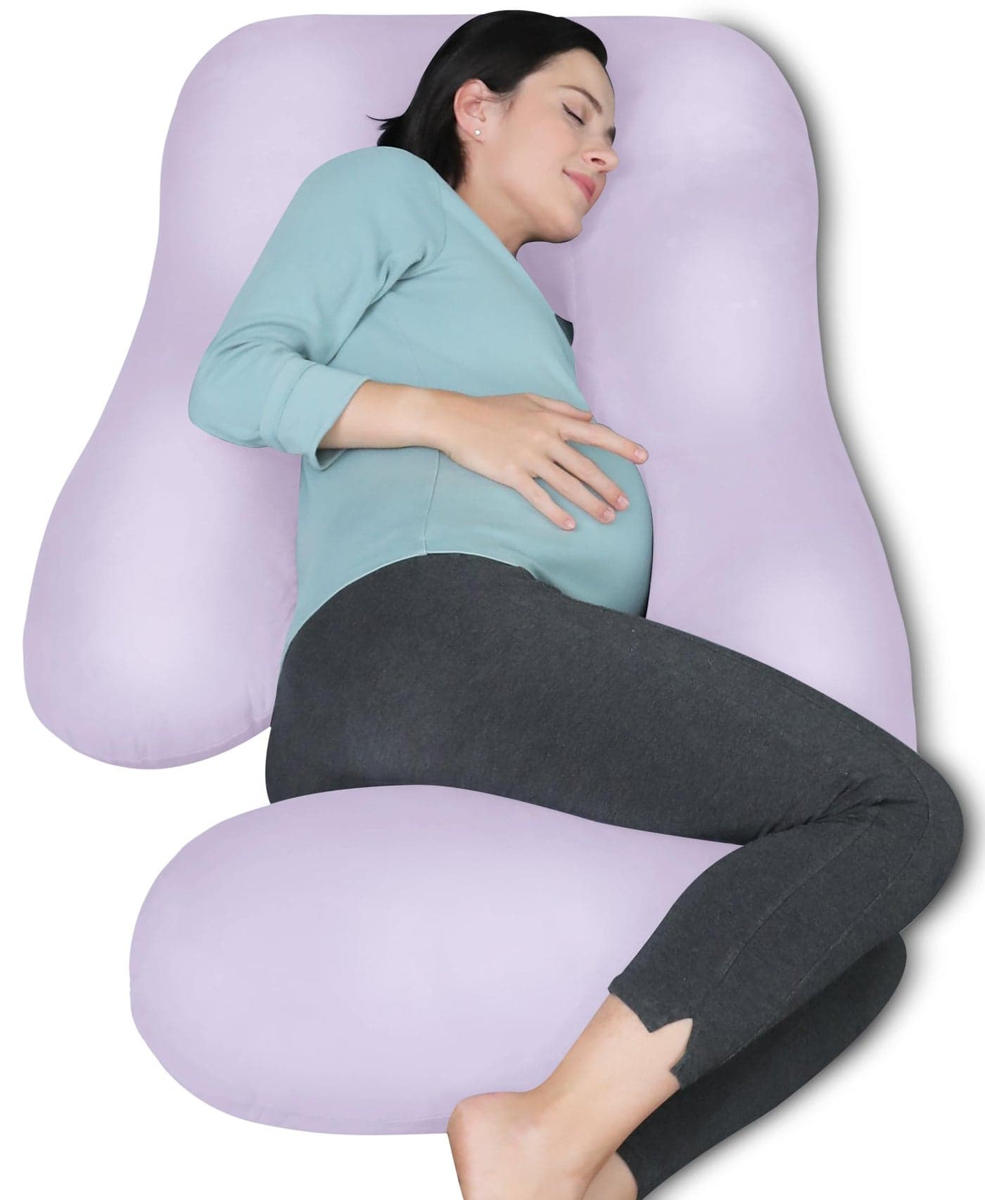 MOON PARK Pregnancy Pillows for Sleeping U Shaped Full Body Maternity Pillow with Removable Cover Support for Back Legs Belly Hips 57 Inch Pregnancy Pillow for Women Purple
