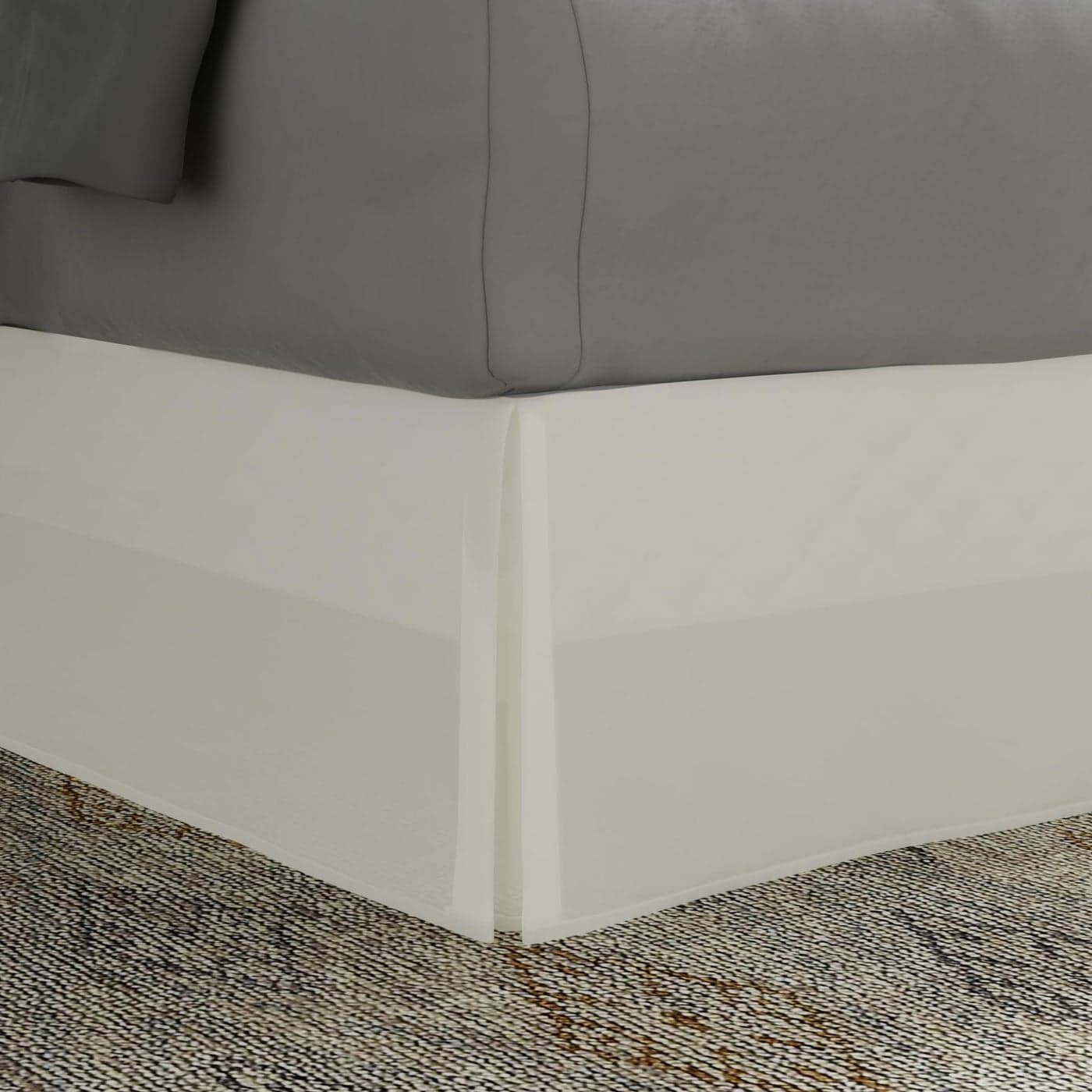 TODAYS HOME Classic Tailored Microfiber 14 Drop Length Bed Skirt Dust Ruffle King Ivory TOH25014IVOR04