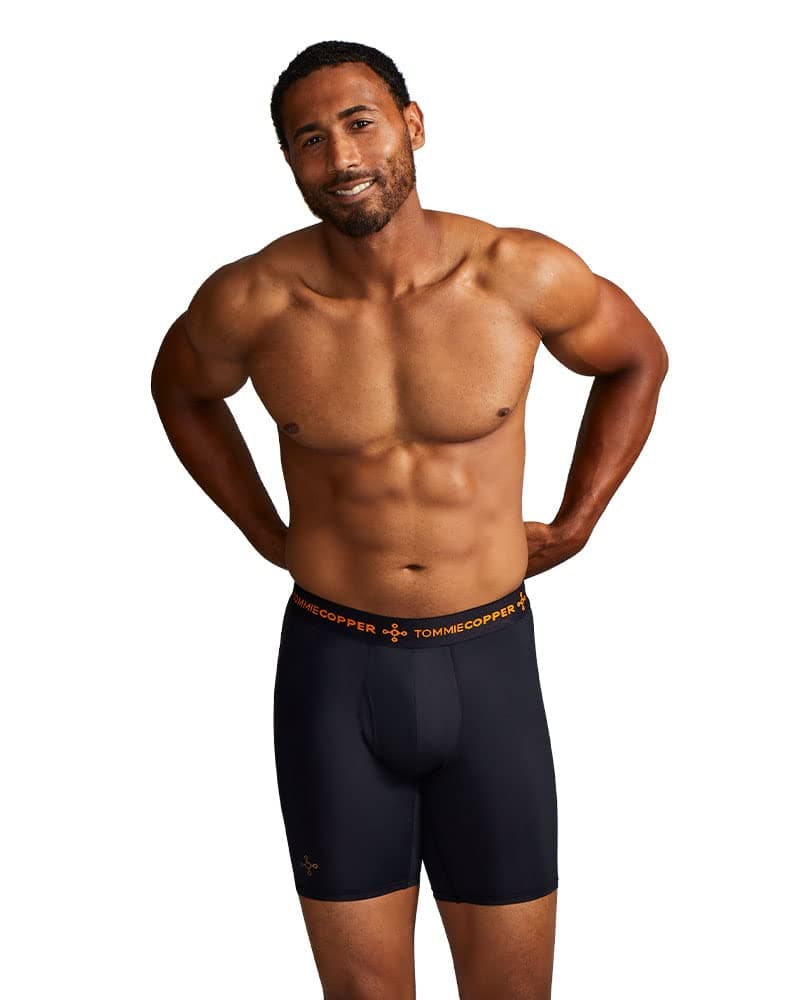 Tommie Copper Men’s Performance Compression Undershorts | Breathable Underwear with Fly I Sweat Wicking 4D Stretch Briefs for Everyday - Black - X-Large