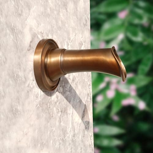 Aquadock Solid Brass Waterfall Spout Scupper Made Exquisite Handcrafted, Water Fountain Spillway Luxury Landscape Decor for Pools, Ponds, Water Walls (7.63 inch)