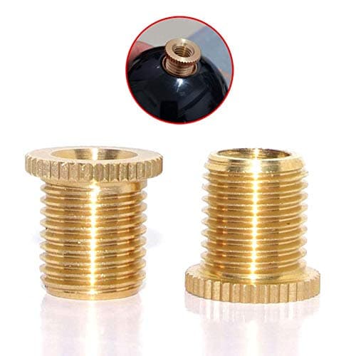 Pursuestar 2Pcs Copper Car Gear Stick Shift Knob Shifter Head Thread Screw Adapter Replacement Insert Kit(M12x1.25 to M8x1.25)
