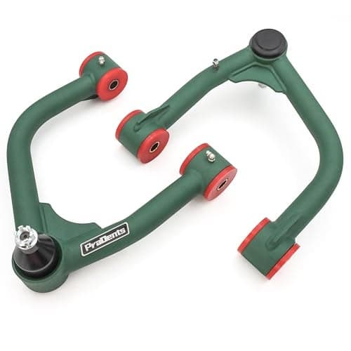 Front Upper Control Arms for 2007-2021 Toyota Tundra, 2008-2022 Toyota Sequoia, 2-4" Lift Suspension Tubular Arms with Ball Joint, Replacement OEM Factory Suspension Arms, Wrinkle Green