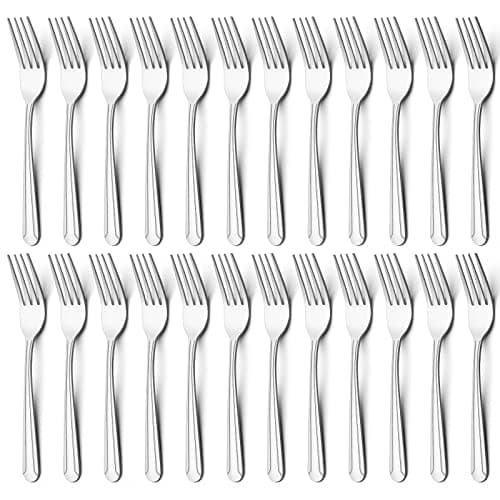 BEWOS 24 Pieces Dinner Forks Set, 8.2-Inch Stainless Steel Forks Silverware, Flatware Salad Forks for Home, Kitchen or Restaurant - Mirror Polished, Dishwasher Safe