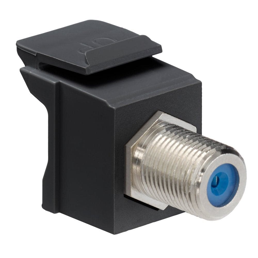 Leviton QuickPort FType Adapter NickelPlated 41084FEF Black