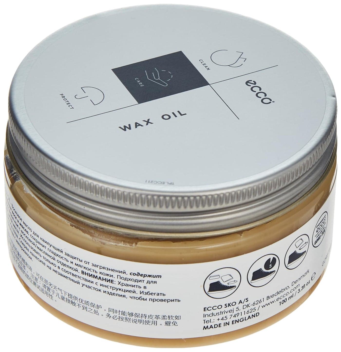 ECCO Wax Oil Shoe Care Product, Transparent, 100 ml