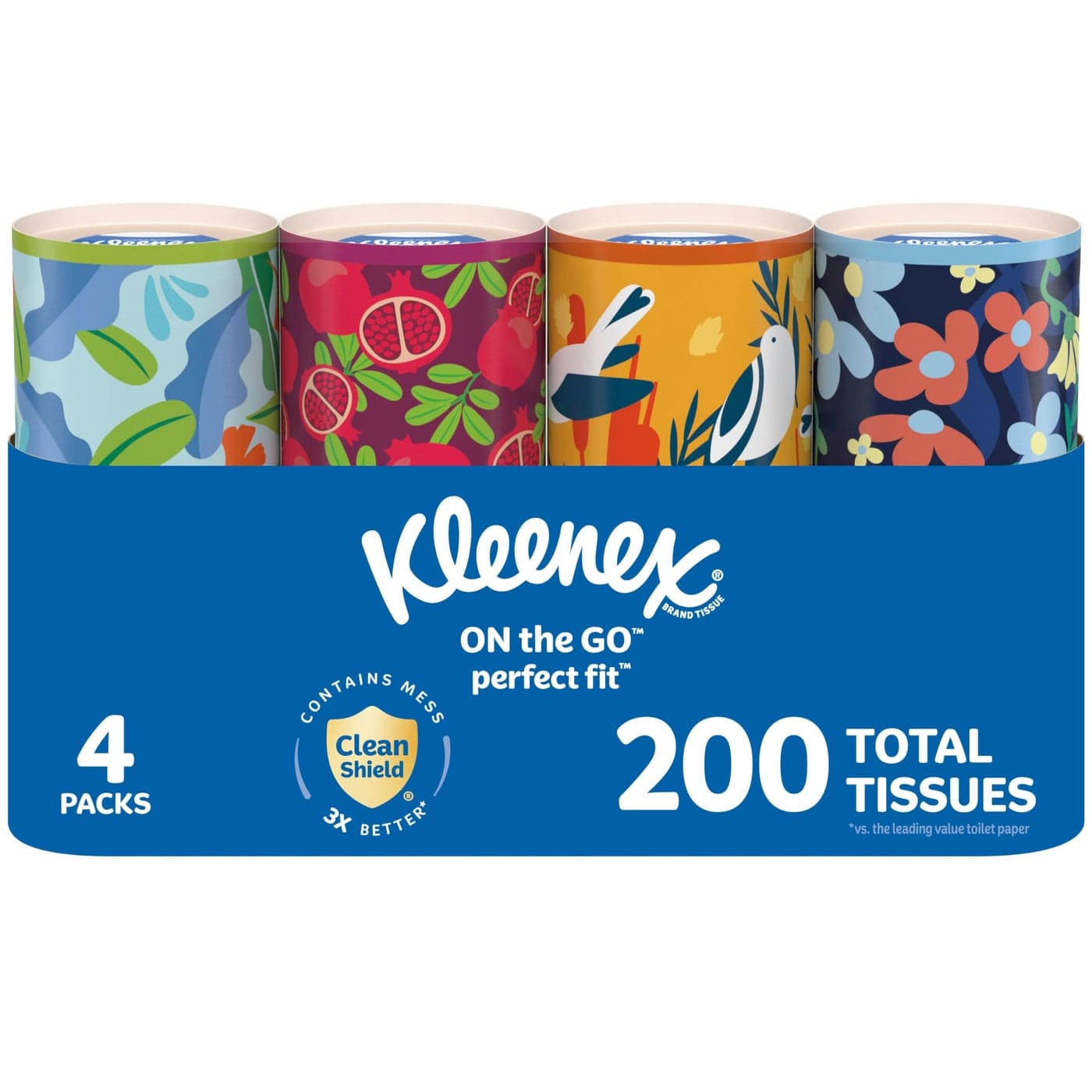 Kleenex Perfect Fit Facial Tissues 4 Cannisters 50 Tissues per Can 2Ply 200 Total Packaging May Vary