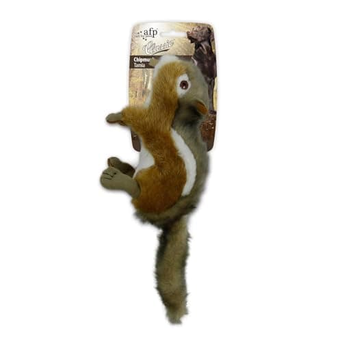 ALL FOR PAWS Squirrel Squeaky Doy Toy Squirrel Dog Toy for Small Medium Breed Puppy Fetch Toy with Squeaker Plush Chew Dog Toy ClassicChipmunk S