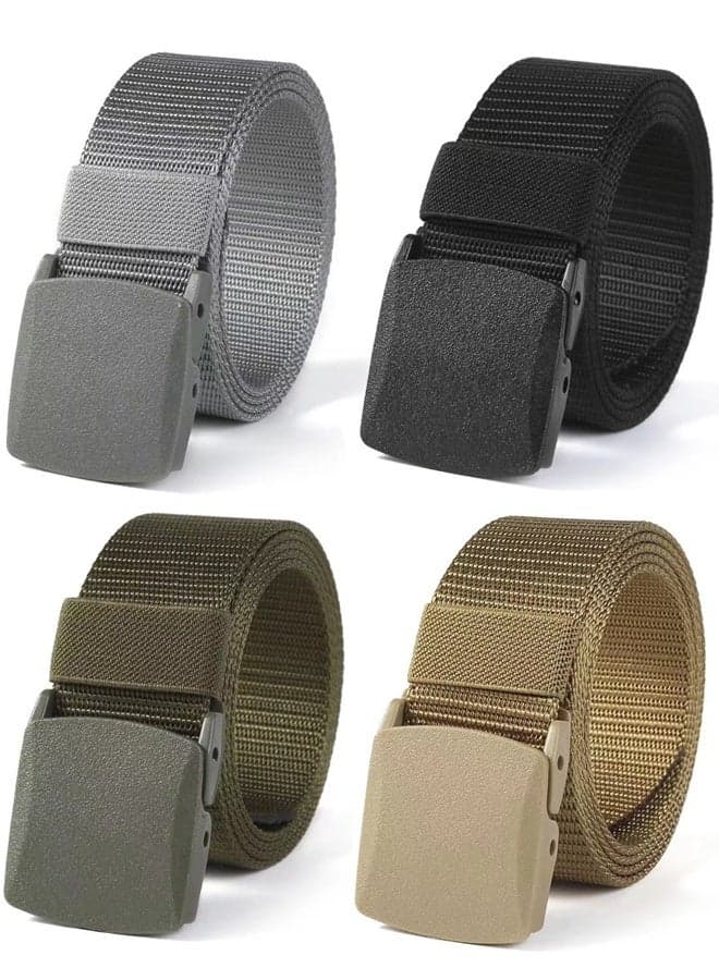 4 PCS Nylon Canvas Breathable Military Tactical Men Waist Belt With Plastic Buckle