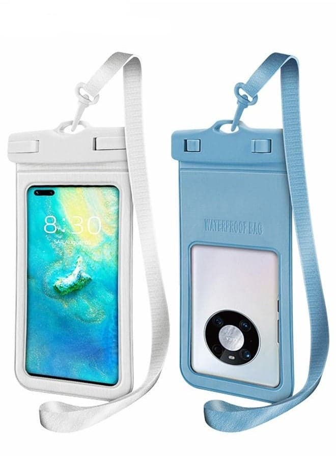 2 Pack Water Proof Dry Bag Case with Neck Lanyard Underwater Universal Cell Phone Holder Large Protector for iPhone Samsung Galaxy Huawei, Beach Pool Swimming Waterproof Dry Bag