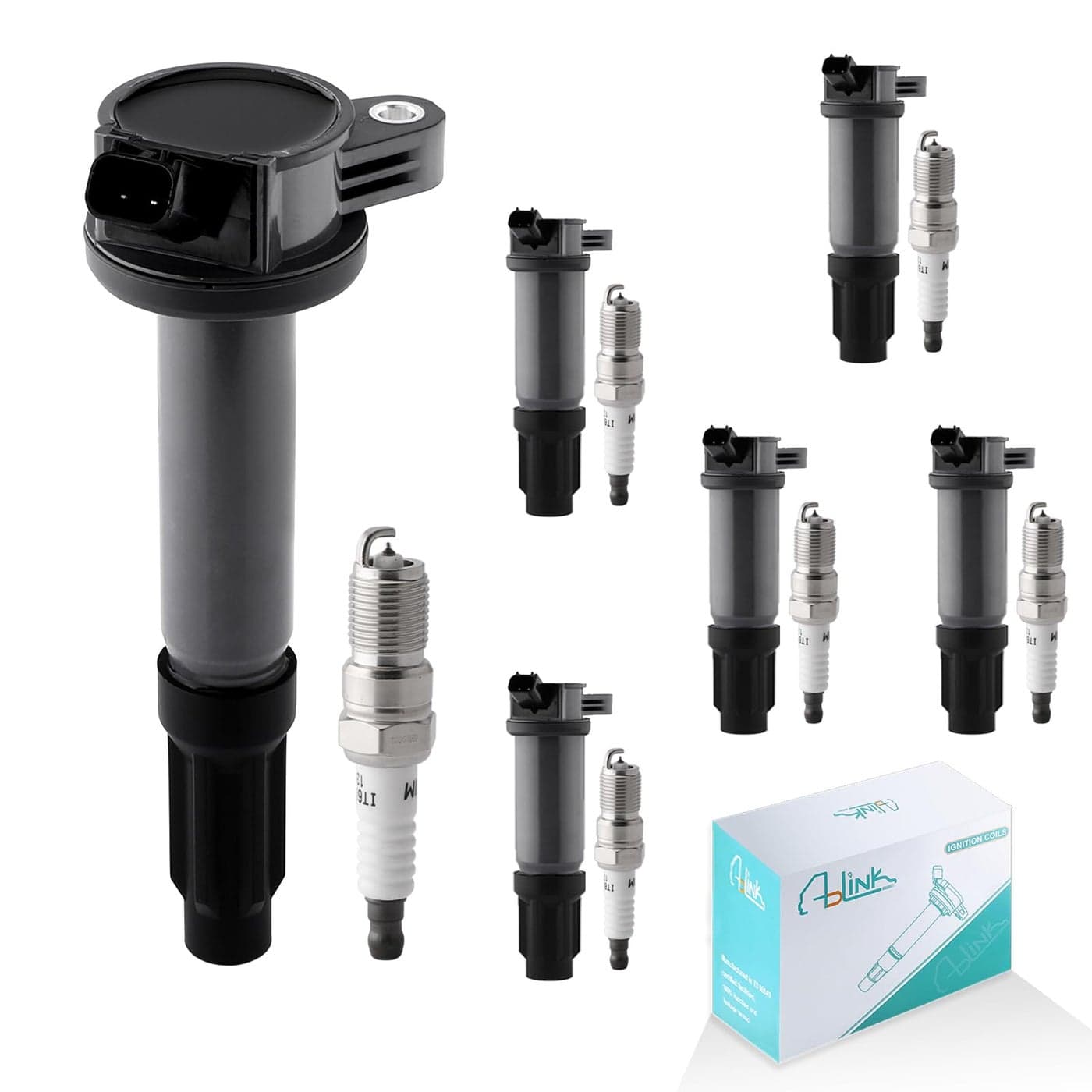 6PCS UF486 Ignition Coil Pack SP433 Spark Plugs 30L V6 Only For Ford Escape 20092012Fusion 20062012Lincoln Zephyr 2006Mazda Tribute 20082011Mercury Mariner 20092011Milan 20062011 5C1651