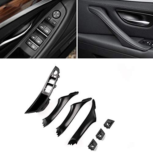 Jaronx 7PCS Door Handle Kit for BMW 5 Series F10/F11,Driver Side Window Switch Armrest+ Passenger Door Pull Handle+Window Switch Covers for BMW 520 523 525 528 530 535 (2010-2016) (Black)