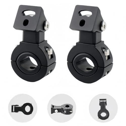 Motorcycle Spotlight Bracket, Light Bar Mounts for Driving Fog Lights, 360 Degree Adjustment Tube Clamp Mounting Bracket Fit 0.7"-1.25" ATV UTV Roll Bar (2 Pcs)