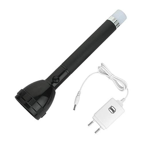 Care 4 9050 High Power Long Life Flashlight - Rechargeable and Two Bulb LED Torch Emergency Light (Black)