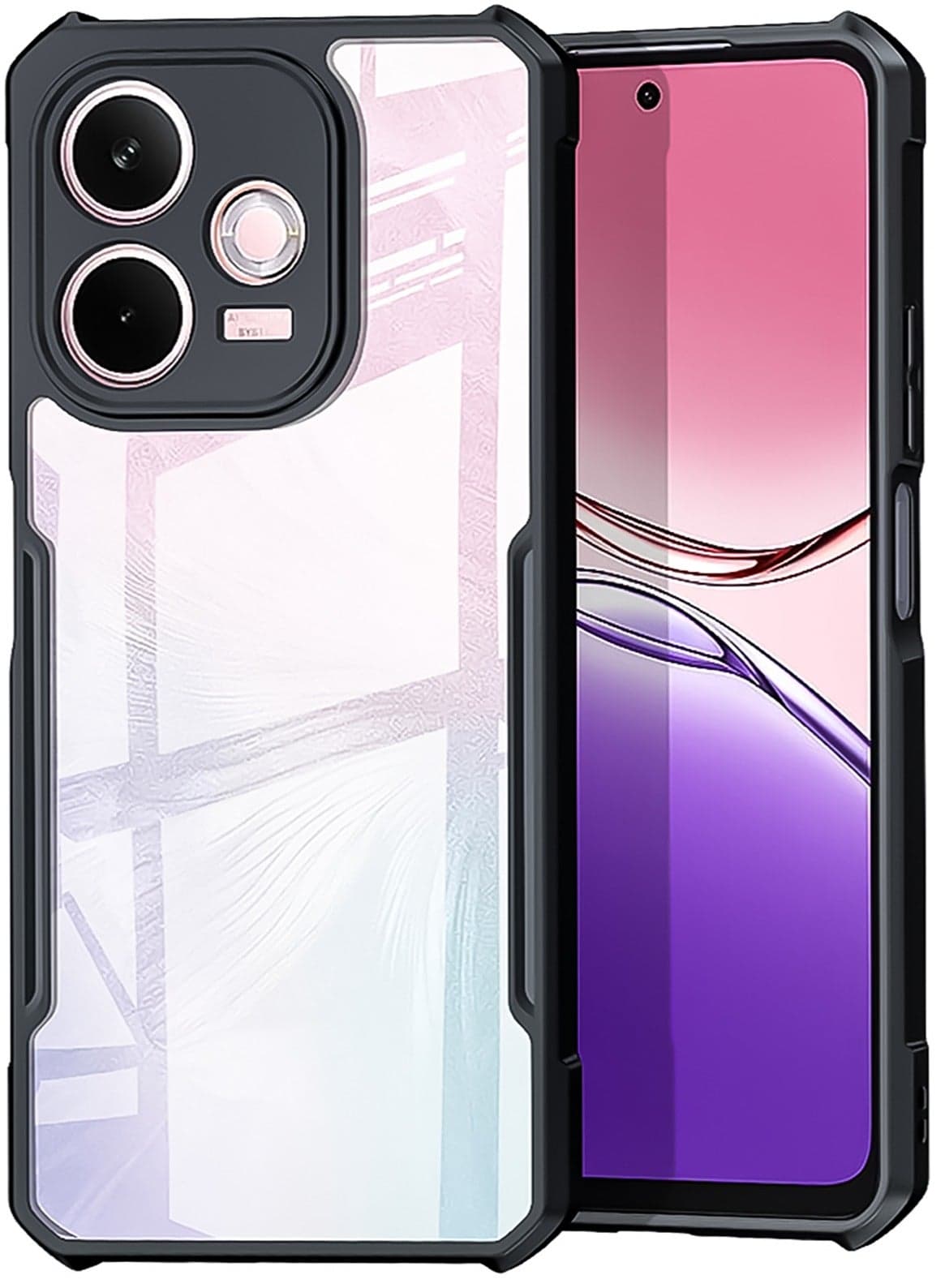 For OPPO A5 Pro 5G Cover, Camera Lens Protection Back Cover, TPU+PC Shockproof Bumper Mobile Phone Case, Anti-Yellowing Slim Fit Protective Casing