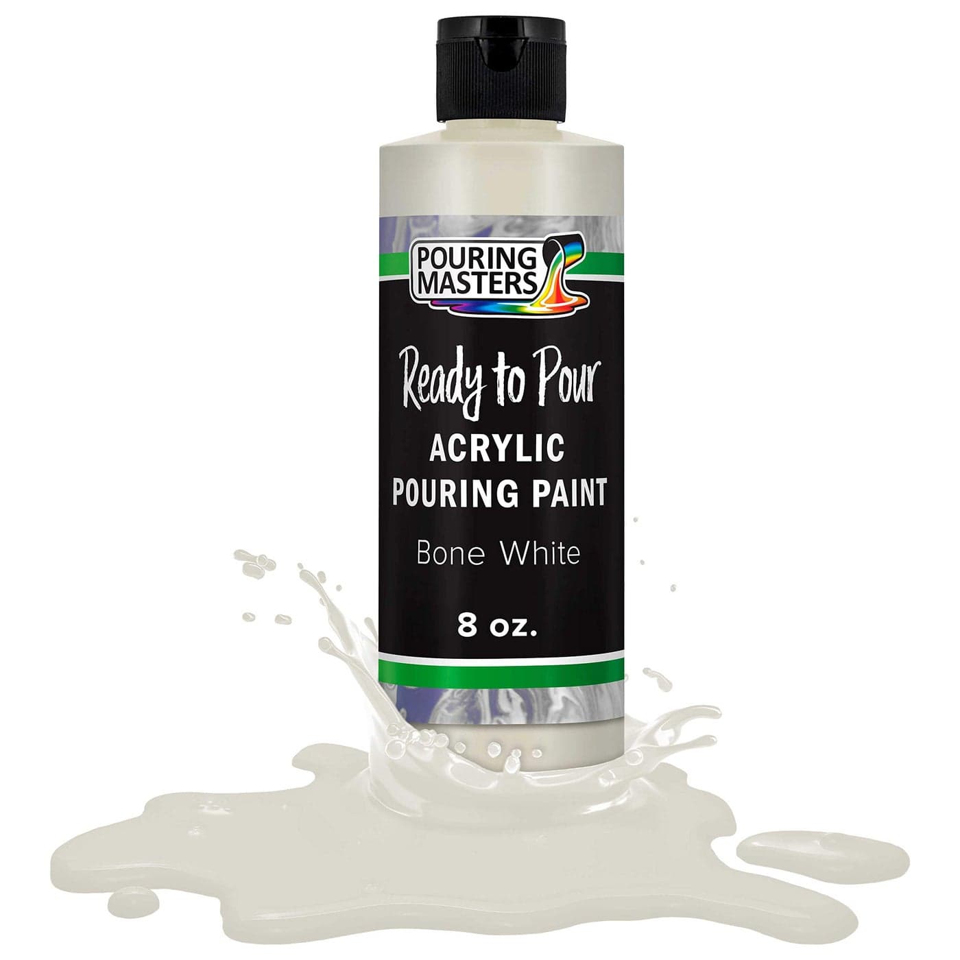 Pouring Masters Bone White Ready to Pour Acrylic Pouring Paint Premium 8Ounce PreMixed Fluid Acrylic Paint Fluid Art Supplies for Canvas Wood Paper Tile Rocks