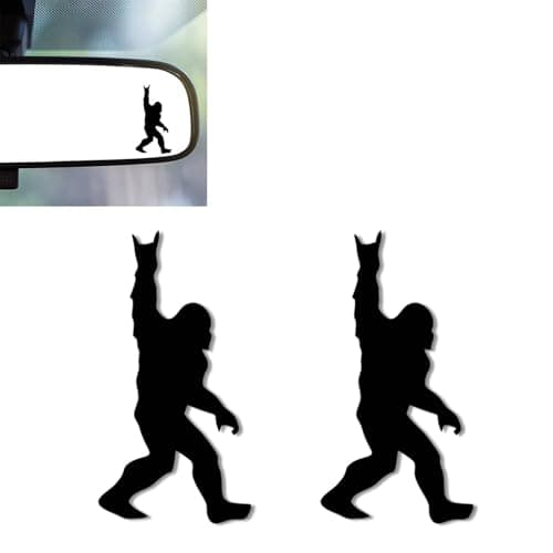 2PCS Bigfoot Car Mirror DecalRearview Mirrors StickerBigfoot Car Accessories Gifts Vinyl Cute Cars Stickers and Decals for WomenMenKidsTeensfor Bathroom DecalComputers