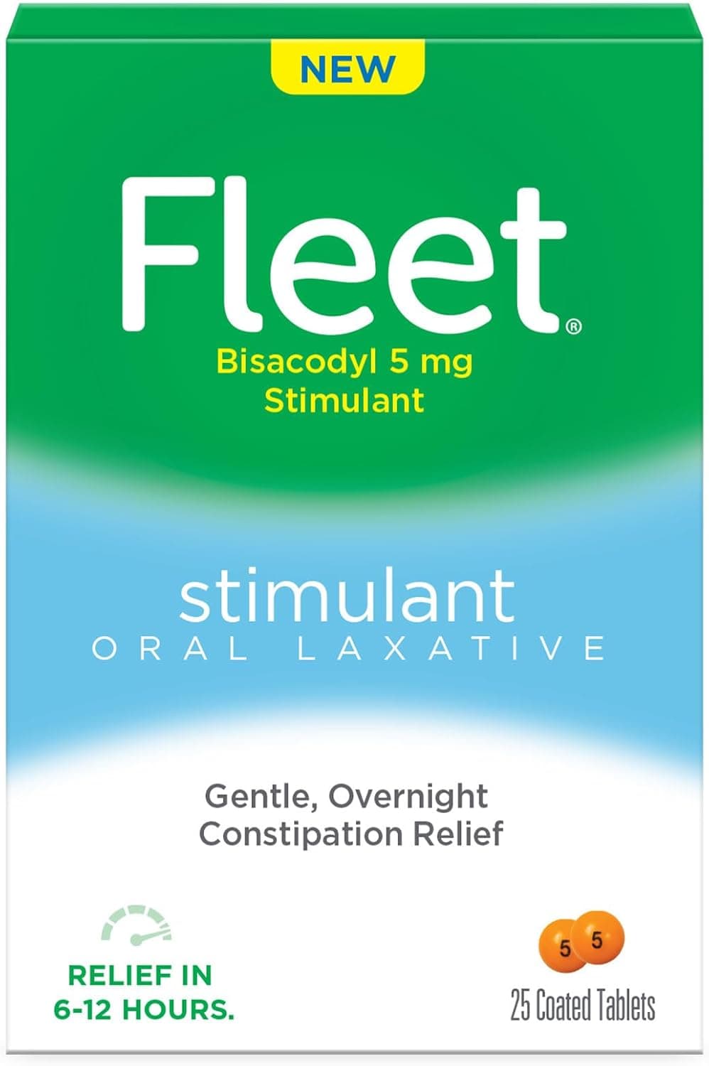 Fleet Laxative, Oral Laxative Stimulant, Overnight Constipation Relief, Laxative Tablets, 25 Count