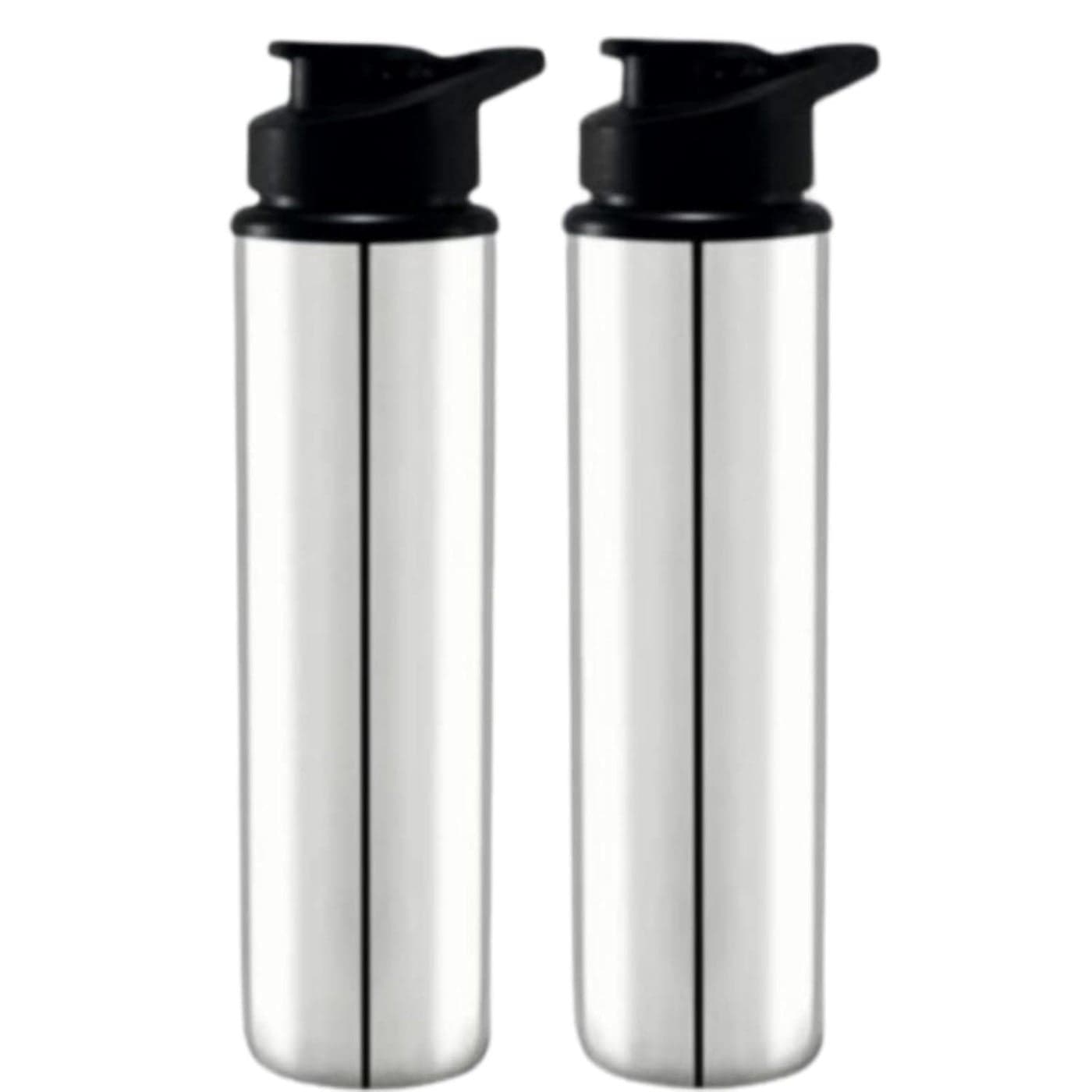 VISAXMI Stainless Steel Water Bottle 1 litre 100 Leak Proof Rust Proof Fridge Water Bottle Refrigerator Water Bottle Gym Office School Sipper Water Bottle Pack of 2 Silver