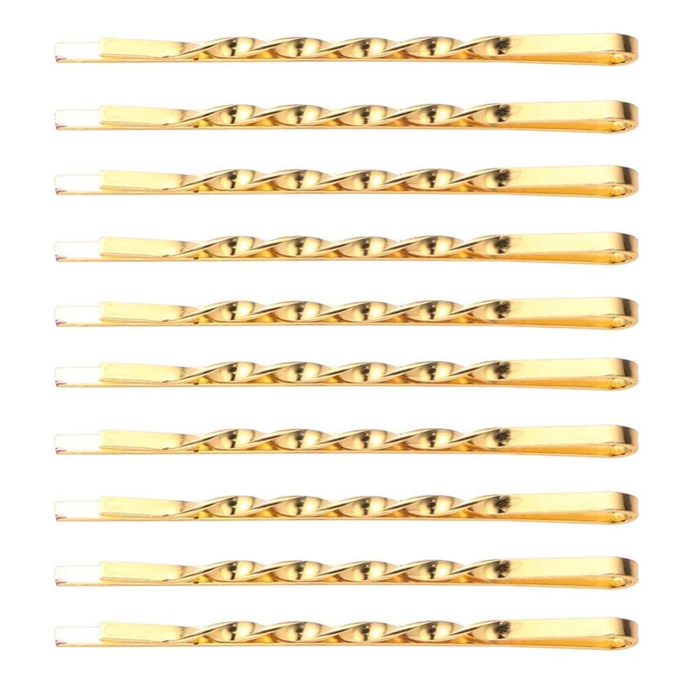 50 Pcs 217 Bobby Pins Metal Twist Hair Clips Simple Hairpins Hair Accessories for Women and Girls Gold