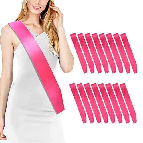 16pcs Blank Rose Satin Bride to Be Sash - Make Your Own for Pageants, Birthdays, Weddings, etc.