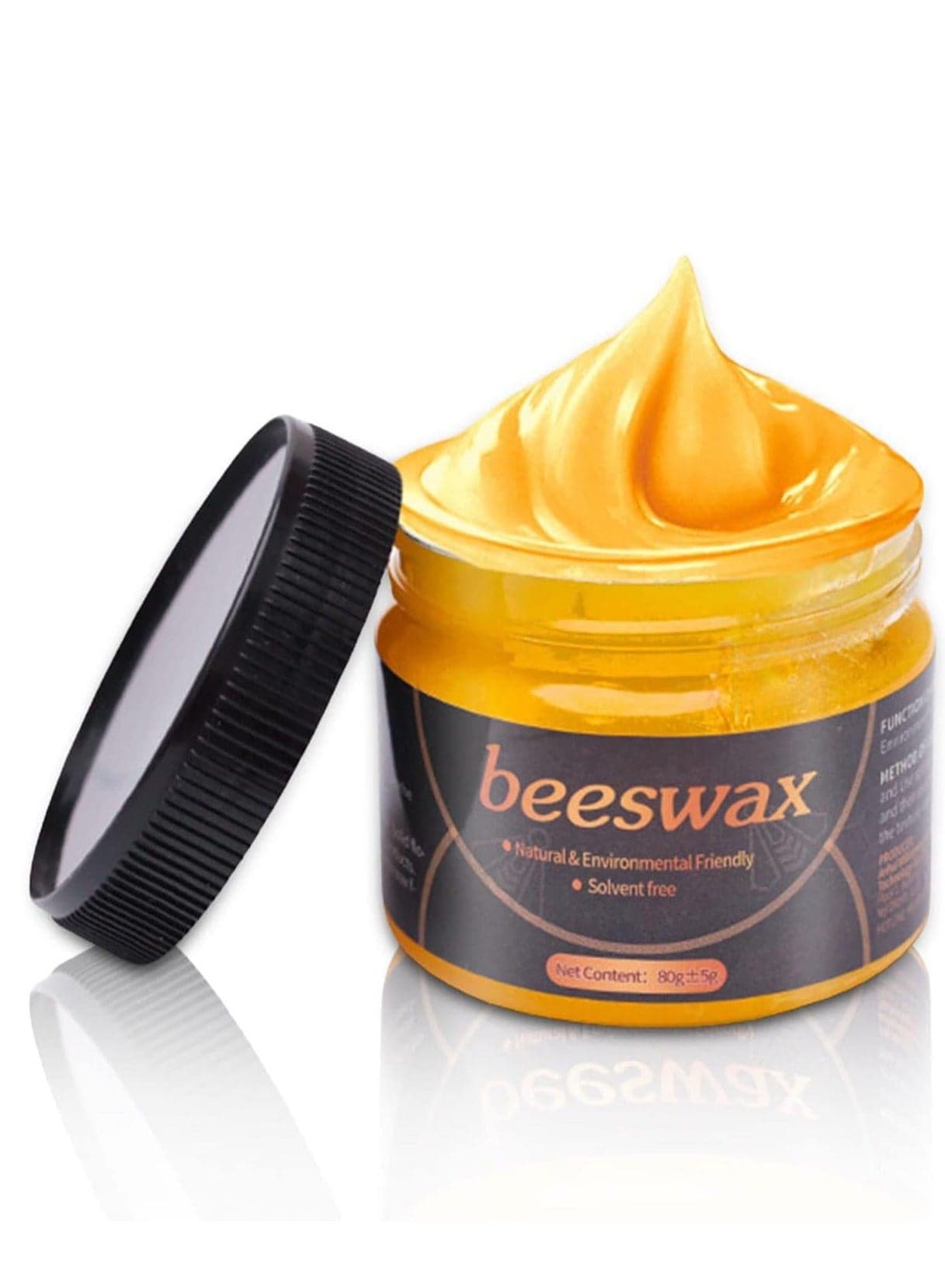 Beeswax Furniture Polish, 80g Natural Wood Polish and Conditioner, Protect and Enhance The Shine, Wood Seasoning Beeswax for Wooden Furniture, Metal, Leather