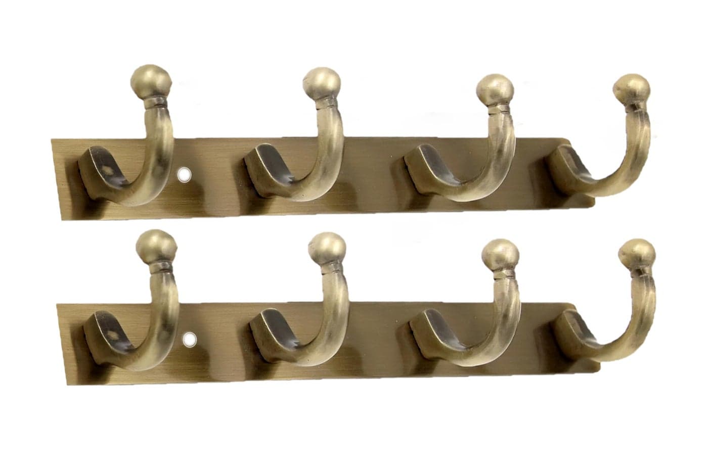 Heavy Duty Goli Stainless Steel Cloth Hanger Suitable for Bathroom Bedroom Kitchen Wall Hook Rail Hanging Scarf, Coat,Keys Tie Clothes Towel Door Robe Hanging (Pack Of 2, Brass Antiqu 4 Pin)