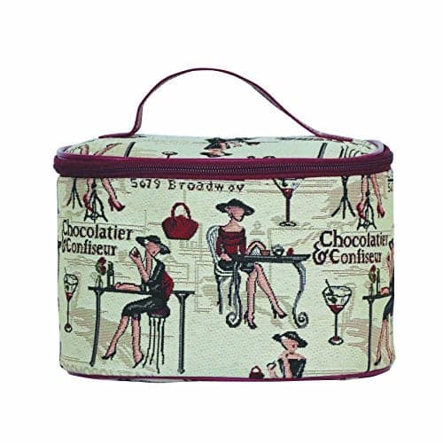 Signare Tapestry Tapestry Toiletry Bag Makeup Organizer bag for Women with Fashion Lady Rendevouz Design (TOIL-RDV)