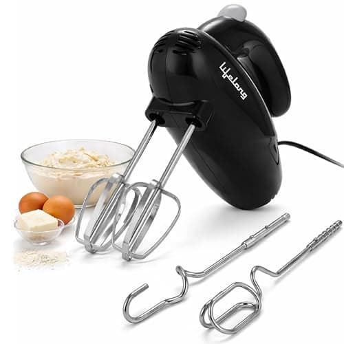 Lifelong Electric Hand Mixer for Baking, Whipping & Kneading | 250 Watt Power Mixer | 5-Speed Control | Stainless Steel Accessories | 2 Beaters & 2 Dough Hooks | Quick Eject Button | Auto Shut-Off