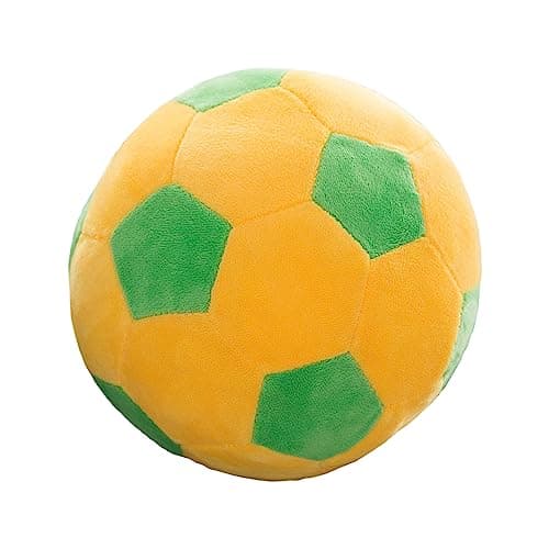 zhidiloveyou 9 Plush Soccer Ball Stuffed Toy Plush Football Pillow Soccer Gift for Kids YellowGreen