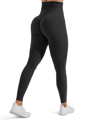 Unthewe Naked-Feel No Front Seam Leggings for Women - High Waisted Buttery Soft Workout Yoga Pants 25"(U816-Black-S)