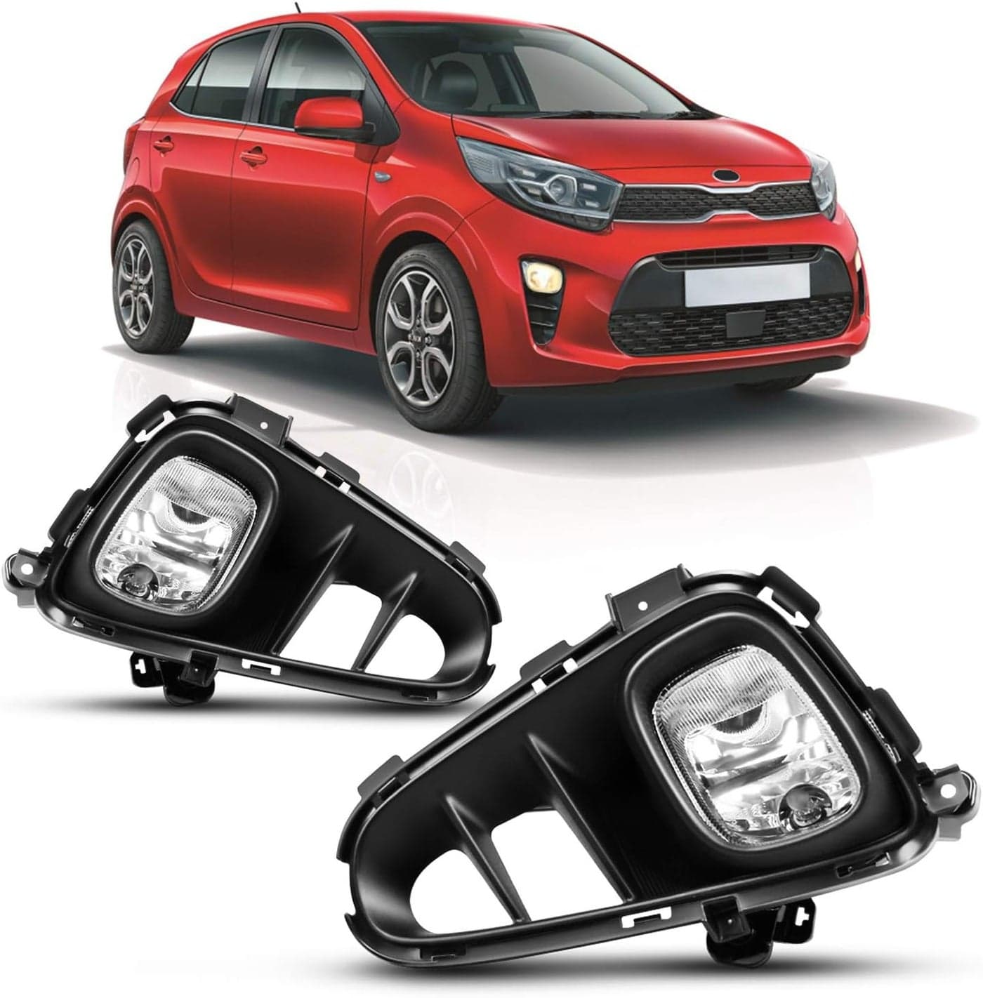 DLAA Front Fog Lights for KIA Picanto 2018-2020 - Waterproof Bumper Fog Lamps Set (1 Pair)
