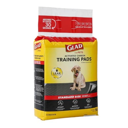 Glad for Pets Black Charcoal Puppy Pads 23x23 Inch 6Layer LeakResistant Activated Carbon Odor Control Pheromone Attractant 14 Count