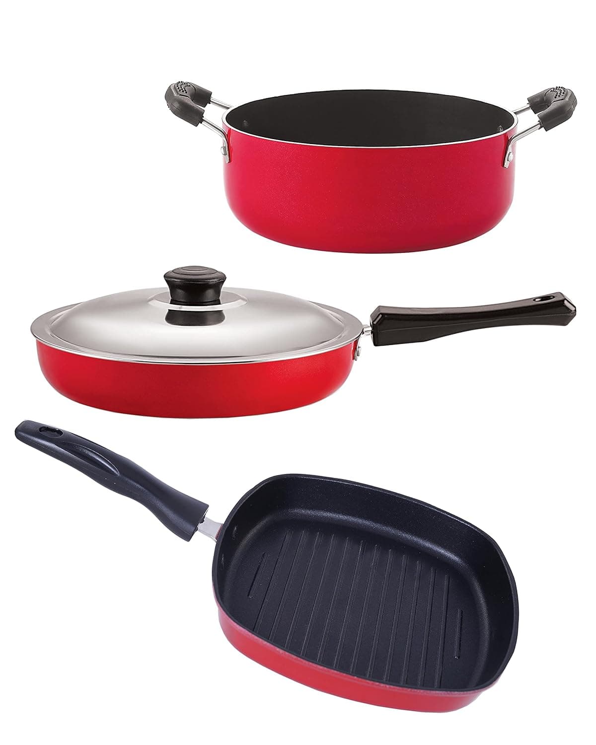 Nirlon Non Stick Kitchenware Cooking Utencil Gift Set of 3 Pieces (FP13_GP22.5_CS24)