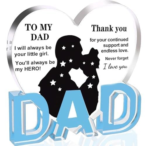 Dad Gifts, Gifts for Dad - Acrylic Heart Plaque Dad Gifts 3.9 × 3.7 × 0.4inch, Dad Birthday Gift, Christmas Gifts for Dad, Gifts for Dads Birthday, Dad Gifts from Daughter