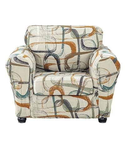CRFATOP 2 Piece Soft Fitted Sofa Couch Cover Stretch Armchair Cover Slipcovers 1 Seat Chair Slip Cover with Arms Washable Furniture Protector for Living Room Pet Dog,(Small,C23)