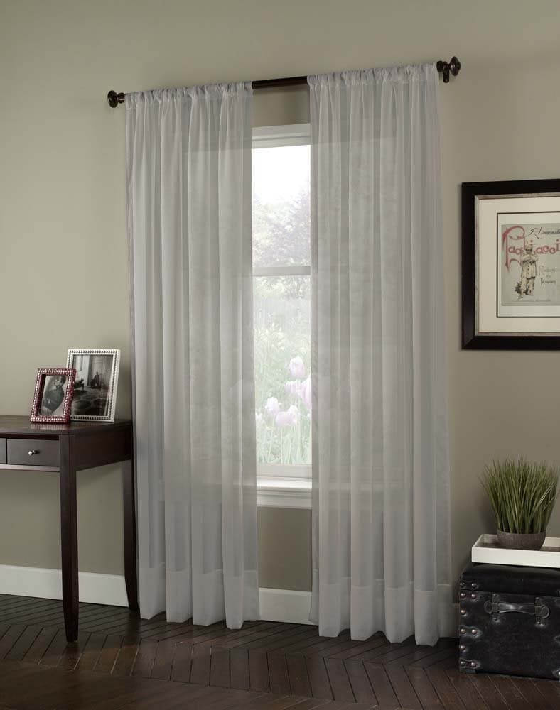 Curtainworks Soho Voile Sheer Curtain Panel 59 by 132 Silver