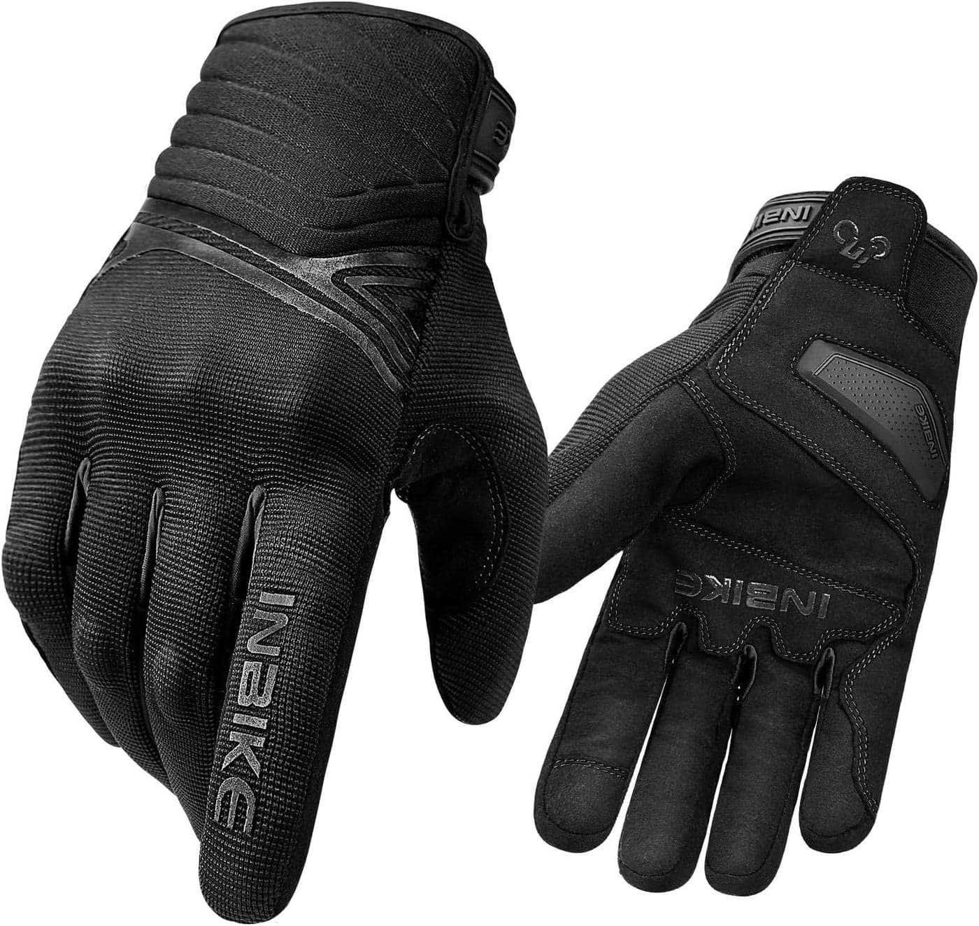 INBIKE Thermal Fleece Winter Motorcycle Gloves - Water Resistant Touchscreen with TPR Palm Pad and Hard Knuckle Protection