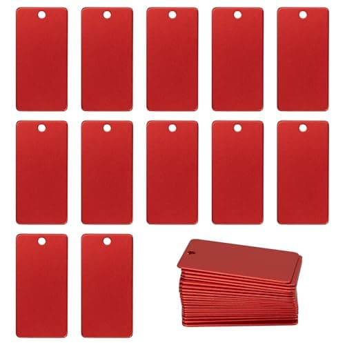 StayMax Aluminum Engraving Blanks Rectangle Blank Tags 1 Inch x 2 Inch 25 Pack Red