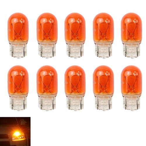 YYTQP 10 PCS Car T20 18817440 Turn Signal Bulb Waterproof Lamp Housing Single Filament Bulb Miniature Light Reverse Parking Tail Light Plug and Play Replacement for Cars Trucks SUVs Amber