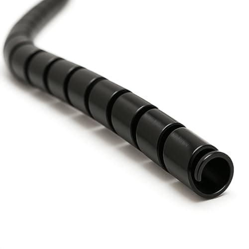 Electriduct 3/4 Inch Heavy Duty Spiral Wrap HDPE Flexible Plastic Cable Sleeve Hose Protector 25 Feet - Black