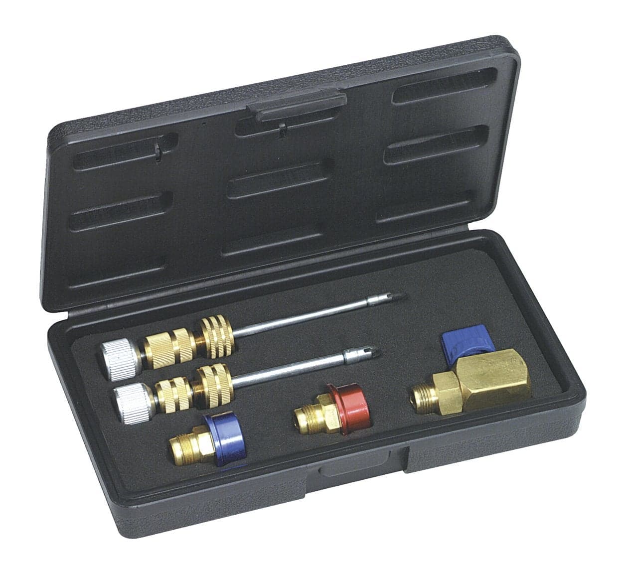 Mastercool 58531 Valve Core RemoverInstaller Kit For R134a Standard JRA Valve Cores Service Under Pressure Without Releasing Refrigerant Includes Adapters Carrying Case